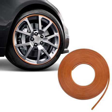 Friso Adesivo Protetor para Rodas de Liga Leve 8 Metros 8mm Laranja Universal Guarnição Decorativa - Sanfil Menor preço em Friso Adesivo Protetor para Rodas de Liga Leve 8 Metros 8mm Laranja Universal Guarnição Decorativa - Sanfil