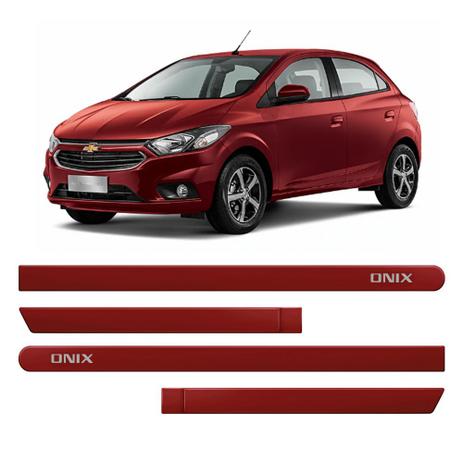 Friso lateral chevrolet onix vermelho carmim 04 pecas (redondo) - Flash Menor preço em Friso lateral chevrolet onix vermelho carmim 04 pecas (redondo) - Flash