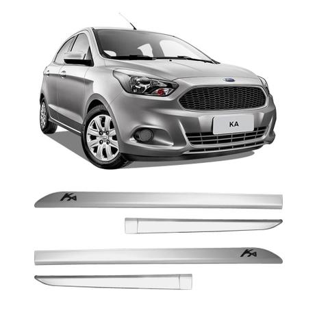 Friso lateral ford ka 2014 / 2017 prata dublin 4pcs (faca) - Topmix Menor preço em Friso lateral ford ka 2014 / 2017 prata dublin 4pcs (faca) - Topmix