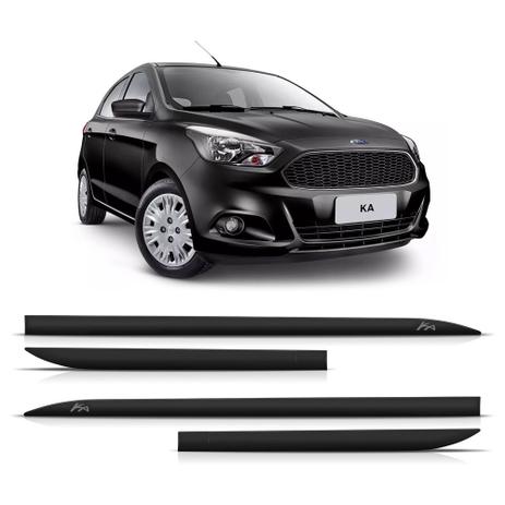 Friso lateral ford ka 2014 / 2017 preto ebony 4pcs (faca) - Flash Menor preço em Friso lateral ford ka 2014 / 2017 preto ebony 4pcs (faca) - Flash