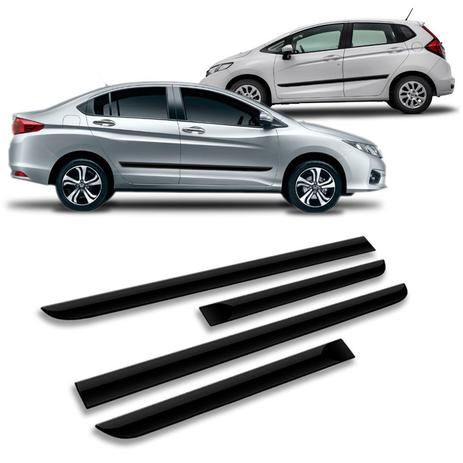 Friso Lateral Honda City/Fit (TODOS) - KIT 4 PEÇAS - Sanfil Menor preço em Friso Lateral Honda City/Fit (TODOS) - KIT 4 PEÇAS - Sanfil
