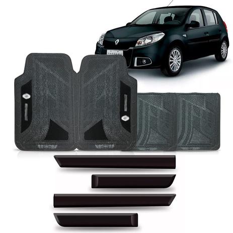 Friso lateral sandero 2008 a 2015 modelo original + jogo tapete - Sp acessórios Menor preço em Friso lateral sandero 2008 a 2015 modelo original + jogo tapete - Sp acessórios