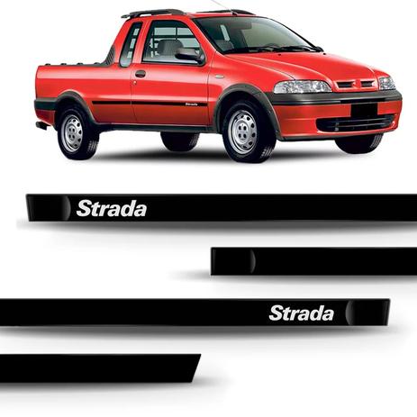 Friso lateral strada 2000 a 2004 - kit 4 peças personalizado - Sanfil Menor preço em Friso lateral strada 2000 a 2004 - kit 4 peças personalizado - Sanfil