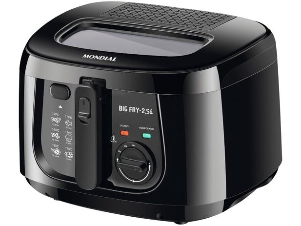 Fritadeira Elétrica com Óleo Mondial FT-07 Preto - 2,5L Menor preço em Fritadeira Elétrica com Óleo Mondial FT-07 Preto - 2,5L
