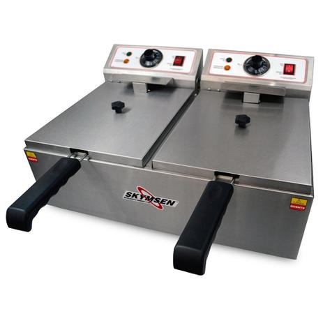 Fritadeira Elétrica FED-20-N Inox 2 Cubas 5 Litros 2500W 220V - Skymsen Menor preço em Fritadeira Elétrica FED-20-N Inox 2 Cubas 5 Litros 2500W 220V - Skymsen