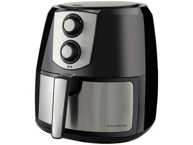 Fritadeira Elétrica sem Óleo/Air Fryer Philco - Fry Jumbo Inox Preto 5,5L com Timer