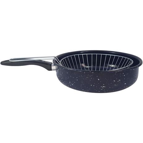 Fritadeira Frigideira 2,4l Esmaltada Com Cesto Cabo Plástico Azul - Zanline Menor preço em Fritadeira Frigideira 2,4l Esmaltada Com Cesto Cabo Plástico Azul - Zanline