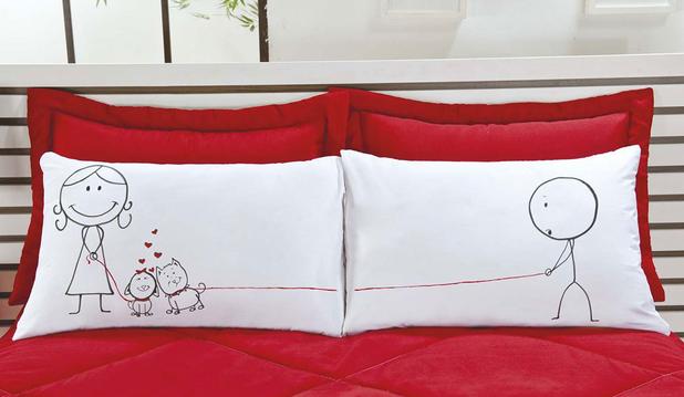 Fronhas Divertidas Amor Padrão Emoções Cachorrinhos de amor Estampado com 2 peças - Aquarela Menor preço em Fronhas Divertidas Amor Padrão Emoções Cachorrinhos de amor Estampado com 2 peças - Aquarela