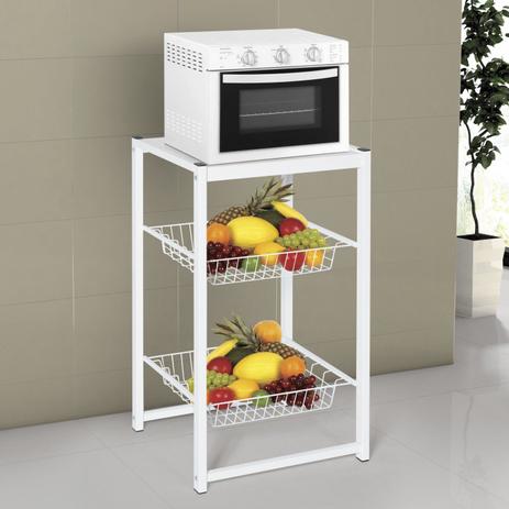 Menor preço em Fruteira 1 Prateleira e 2 Cestos Mix Ciplafe Branco