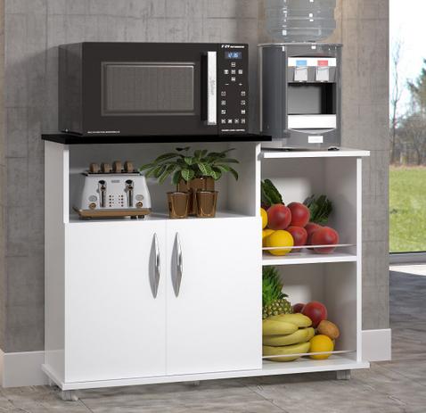 Fruteira 2 Portas Armário Microondas Balcão para Bebedouro Preto - ClickForte é boa?