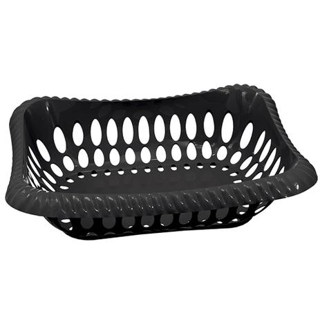 Fruteira / Cesta Vazado Preto em Polipropileno UZ331-PR - UZ Utilidades Menor preço em Fruteira / Cesta Vazado Preto em Polipropileno UZ331-PR - UZ Utilidades