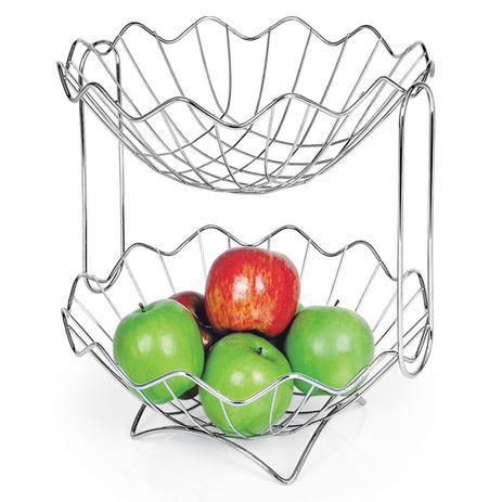 Fruteira De Mesa Cromada Copacabana Dupla - Capricho Menor preço em Fruteira De Mesa Cromada Copacabana Dupla - Capricho