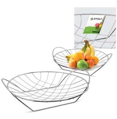 Fruteira de mesa de metal redonda com alca 35cm de ø - Stolf Menor preço em Fruteira de mesa de metal redonda com alca 35cm de ø - Stolf