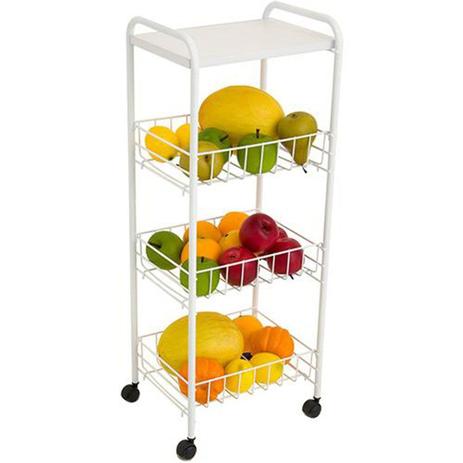 Fruteira Metaltru M1308-1 de 3 Cestos com Tampo de Madeira Branco é boa?