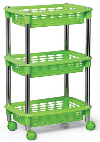 Fruteira / Organizador Cromo Colors Triplo Retangular Verde 354-3 - Niquelart Menor preço em Fruteira / Organizador Cromo Colors Triplo Retangular Verde 354-3 - Niquelart