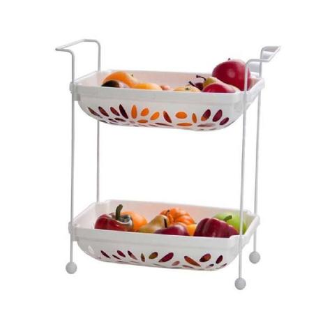 Fruteira plastica dupla branca - Metaltru Menor preço em Fruteira plastica dupla branca - Metaltru