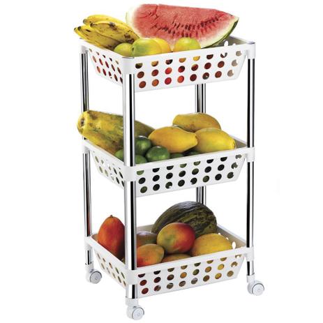 Fruteira Plástico Cromado Unique Tripla 1108 Arthi Menor preço em Fruteira Plástico Cromado Unique Tripla 1108 Arthi