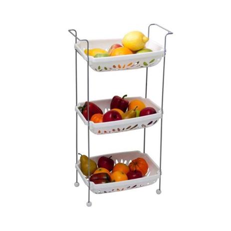 Fruteira tripla plastica branco/sortido - Metaltru Menor preço em Fruteira tripla plastica branco/sortido - Metaltru