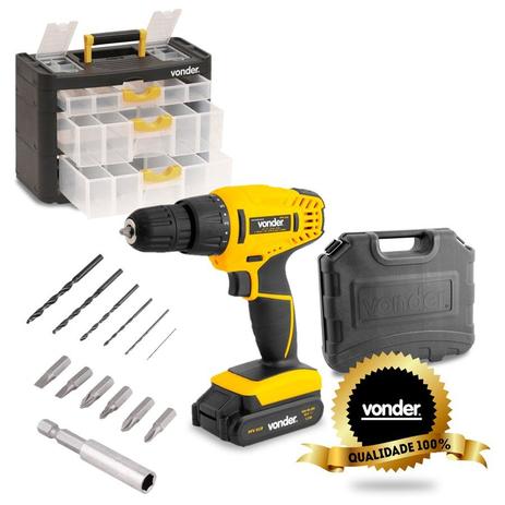 Furadeira 02 Baterias Bivolt + Organizador Opv0400 03 Gaveta - Vonder Menor preço em Furadeira 02 Baterias Bivolt + Organizador Opv0400 03 Gaveta - Vonder