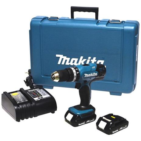 Furadeira e Parafusadeira à Bateria 18V Bivolt com Impacto DHP453SYE com Maleta e 2 Baterias MAKITA Menor preço em Furadeira e Parafusadeira à Bateria 18V Bivolt com Impacto DHP453SYE com Maleta e 2 Baterias MAKITA