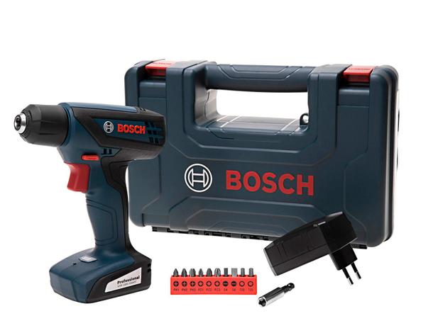 Furadeira e Parafusadeira a Bateria Bosch 700RPM - 1/4” com Maleta GSR 1000 Smart Professional