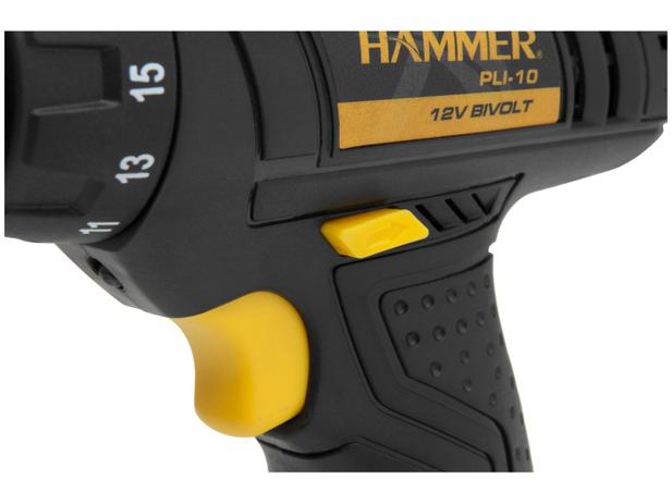 Furadeira e Parafusadeira a Bateria Hammer 12V - Velocidade Variável e Reversível 3/8” GYPLI10