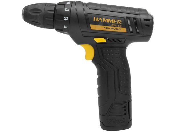 Furadeira e Parafusadeira a Bateria Hammer 12V - Velocidade Variável e Reversível 3/8” GYPLI10