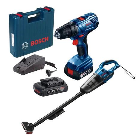Furadeira e Parafusadeira Bateria 14V GSR 140-LI BIVOLT BOSCH + Aspirador Bateria GAS 14,4 V-LI Bosc Menor preço em Furadeira e Parafusadeira Bateria 14V GSR 140-LI BIVOLT BOSCH + Aspirador Bateria GAS 14,4 V-LI Bosc