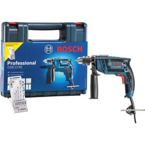 Furadeira impac. e parafusadeira Bosch Prof. GSB 13 RE 3150rpm 650W + maleta + kit 5 brocas (127v) Menor preço em Furadeira impac. e parafusadeira Bosch Prof. GSB 13 RE 3150rpm 650W + maleta + kit 5 brocas (127v)