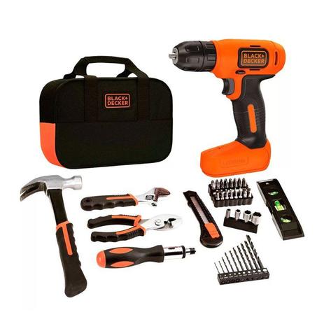 Furadeira/ Parafusadeira 3/8” 8V Bivolt com Bolsa e 54 Acessórios Ld008ka-Br Black + Decker Menor preço em Furadeira/ Parafusadeira 3/8” 8V Bivolt com Bolsa e 54 Acessórios Ld008ka-Br Black + Decker