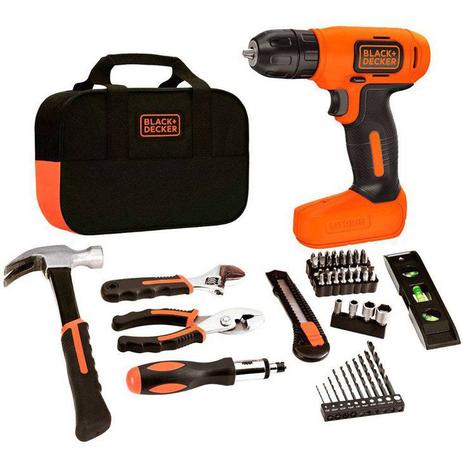 Furadeira Parafusadeira Black + Decker LD008KA com Kit de 54 acessórios - Blackdecker Menor preço em Furadeira Parafusadeira Black + Decker LD008KA com Kit de 54 acessórios - Blackdecker