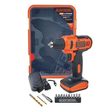 Furadeira/Parafusadeira Black Decker LD12SP, 3/8” + Maleta, 13 Acessorios, Bateria 12V - Bivolt - Blackdecker Menor preço em Furadeira/Parafusadeira Black Decker LD12SP, 3/8” + Maleta, 13 Acessorios, Bateria 12V - Bivolt - Blackdecker