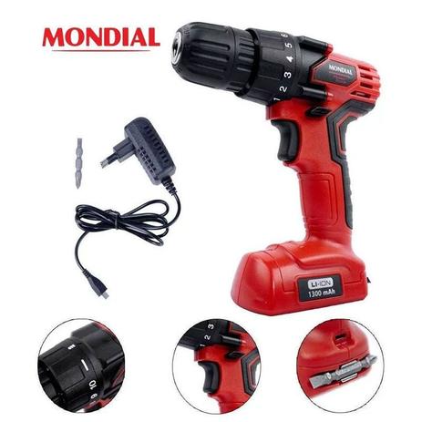 Furadeira Parafusadeira Mondial 3/8 8w Pf-08 - Bivolt Menor preço em Furadeira Parafusadeira Mondial 3/8 8w Pf-08 - Bivolt