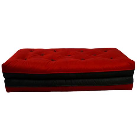 Futon Japonês Casal Dobrável Sofa Cama Vermelho/Preto - R9 Design Futon Menor preço em Futon Japonês Casal Dobrável Sofa Cama Vermelho/Preto - R9 Design Futon
