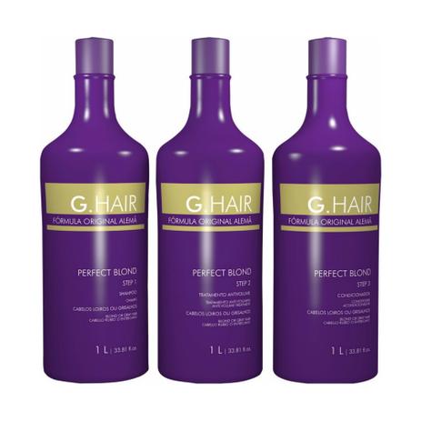 G.hair escova progressiva perfect blond 3 passos 1l - Inoar Menor preço em G.hair escova progressiva perfect blond 3 passos 1l - Inoar