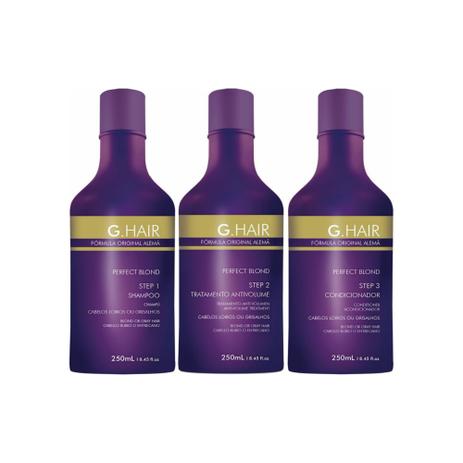 G.hair escova progressiva perfect blond 3 passos 250ml - Inoar Menor preço em G.hair escova progressiva perfect blond 3 passos 250ml - Inoar