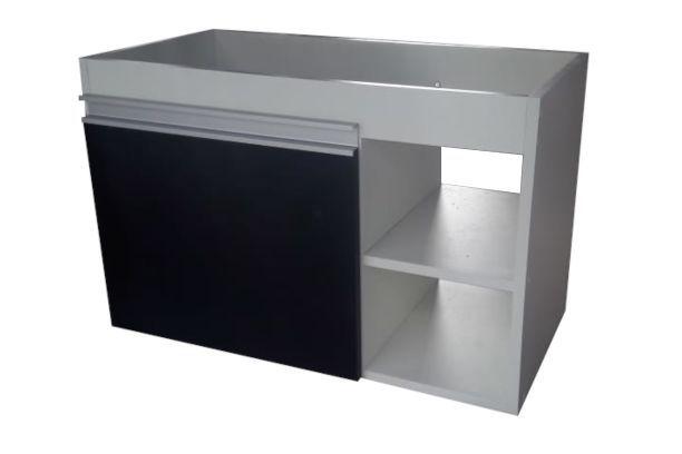 Gabinete armário cozinha banheiro nicho 600 puxadores porta preta 100 % mdf móveis mariano Menor preço em Gabinete armário cozinha banheiro nicho 600 puxadores porta preta 100 % mdf móveis mariano