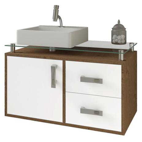 Gabinete Banheiro com Cuba 2 Gavetas e 1 Porta Evora MGM Amendoa/Branco - Mgm Moveis é boa?