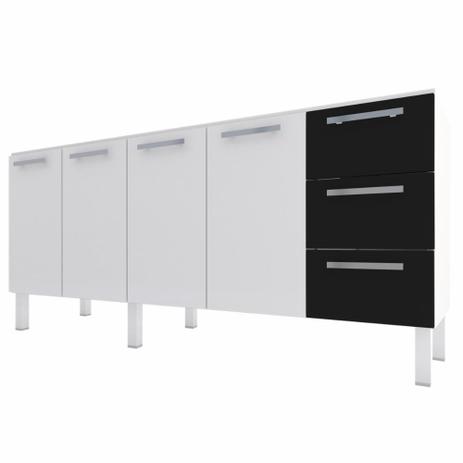 Gabinete de aço p/ pia 1,80 venus flat 3g - branco/preto - Cozimax Menor preço em Gabinete de aço p/ pia 1,80 venus flat 3g - branco/preto - Cozimax