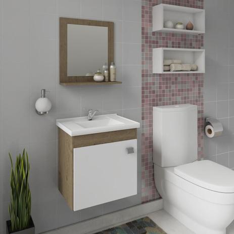 Gabinete De Banheiro 100 Mdf Iris 44 Cm Com Espelho Carvalho/Branco - Mgm é boa?