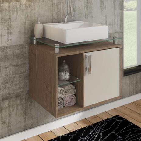 Gabinete De Banheiro 100% Mdf Porto 60 Cm Sobrepor Amendoa/Off White - Mgm Menor preço em Gabinete De Banheiro 100% Mdf Porto 60 Cm Sobrepor Amendoa/Off White - Mgm
