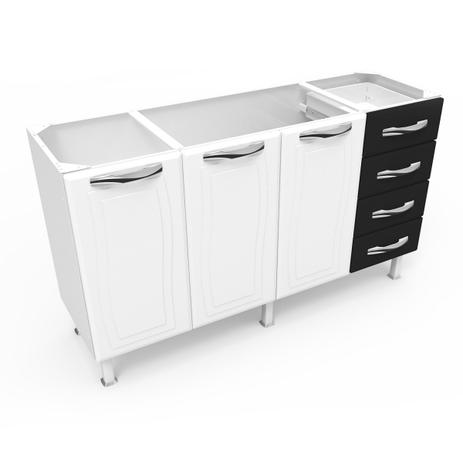 Gabinete em Aço Colormaq Ipanema para Pia de 1,60m Branca e Preta Menor preço em Gabinete em Aço Colormaq Ipanema para Pia de 1,60m Branca e Preta