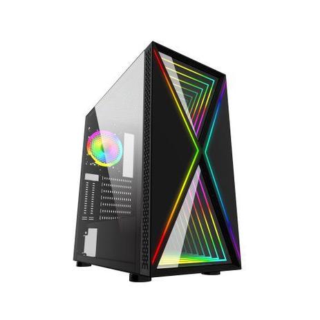 Gabinete gamer bg-034 pulse preto bluecase s/ fonte / led rgb / usb 3.0 Menor preço em Gabinete gamer bg-034 pulse preto bluecase s/ fonte / led rgb / usb 3.0