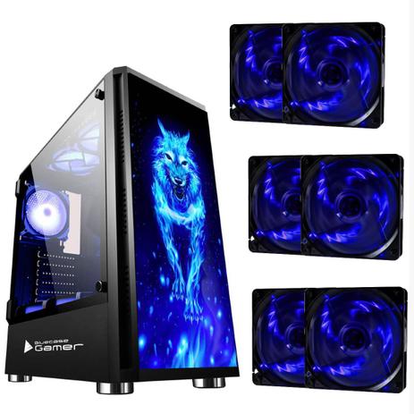 Gabinete Gamer BG026  WOLF USB 3.0 Preto C/ 6 COOLERS AZUL INCLUSOS - Bluecase é boa?