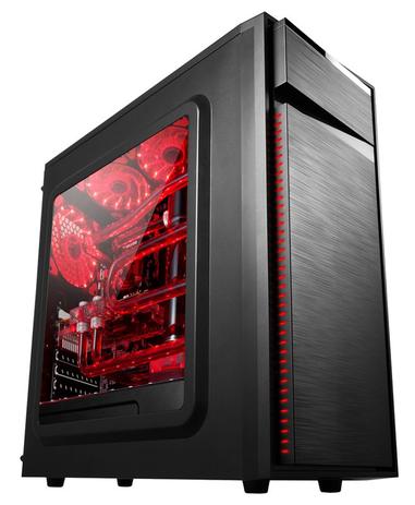 Gabinete Gamer Bluecase BG-015 - USB 3.0 - 3 Coolers Inclusos - Led Vermelho - Oficina dos bits Menor preço em Gabinete Gamer Bluecase BG-015 - USB 3.0 - 3 Coolers Inclusos - Led Vermelho - Oficina dos bits