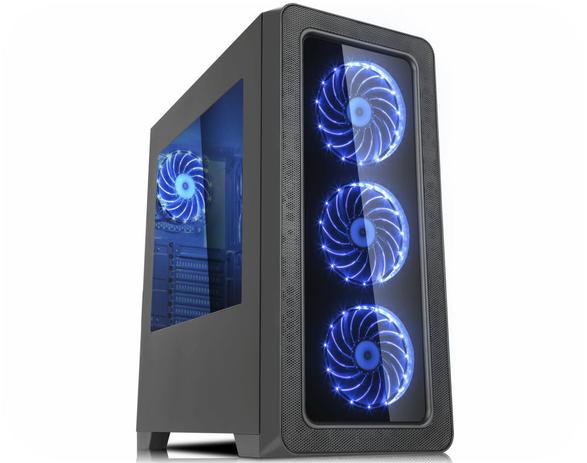 Gabinete Gamer CG-01F7 Ventilação com led K-MEX Menor preço em Gabinete Gamer CG-01F7 Ventilação com led K-MEX