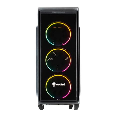 Gabinete Gamer Evolut Eg-802 Halo 6 Bk Menor preço em Gabinete Gamer Evolut Eg-802 Halo 6 Bk