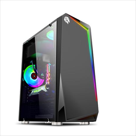 GABINETE GAMER HAYOM GB1712, RGB, Mid Tower, Preto, Lateral em Vidro Temperado S/Fonte Menor preço em GABINETE GAMER HAYOM GB1712, RGB, Mid Tower, Preto, Lateral em Vidro Temperado S/Fonte