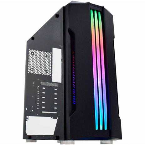 Gabinete Gamer K-Mex Bifrost CG-02QI - LED RGB - Janela Lateral de vidro - Preto Menor preço em Gabinete Gamer K-Mex Bifrost CG-02QI - LED RGB - Janela Lateral de vidro - Preto
