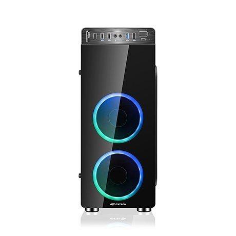Gabinete Gamer Lateral Vidro 2 Cooler RGB Mt-G1000Bk C3Tech Menor preço em Gabinete Gamer Lateral Vidro 2 Cooler RGB Mt-G1000Bk C3Tech